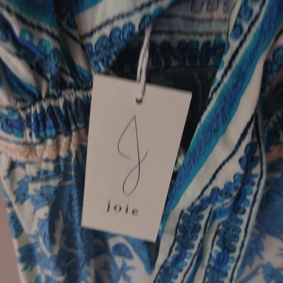 Joie maxi dress. Floral print. White + blue. Size 6 NWT Euro Summer Vibes - Picture 7 of 8